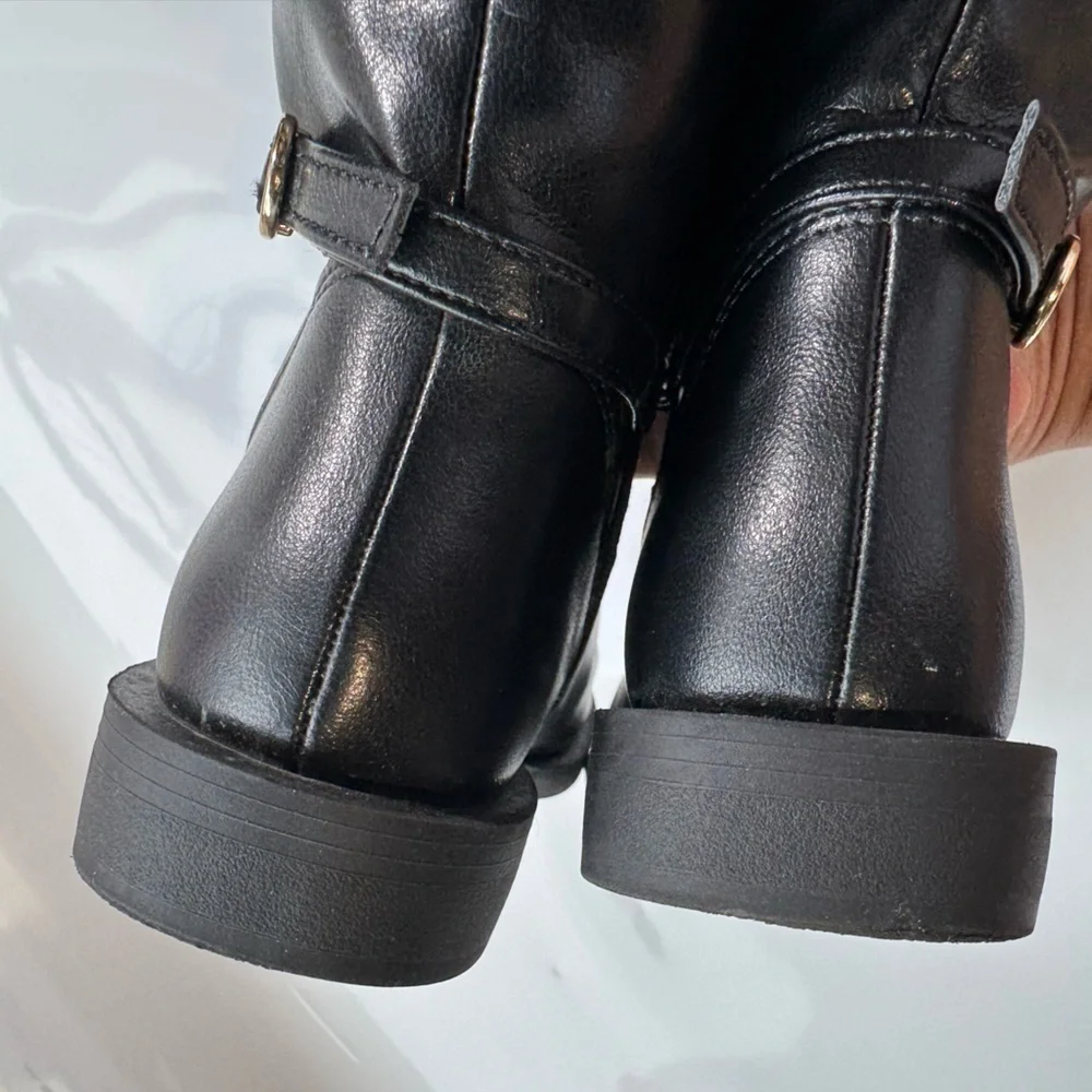 ZARA Kids Black Riding Boots with Buckle Detail | Size EU 32 (US 1 Youth)